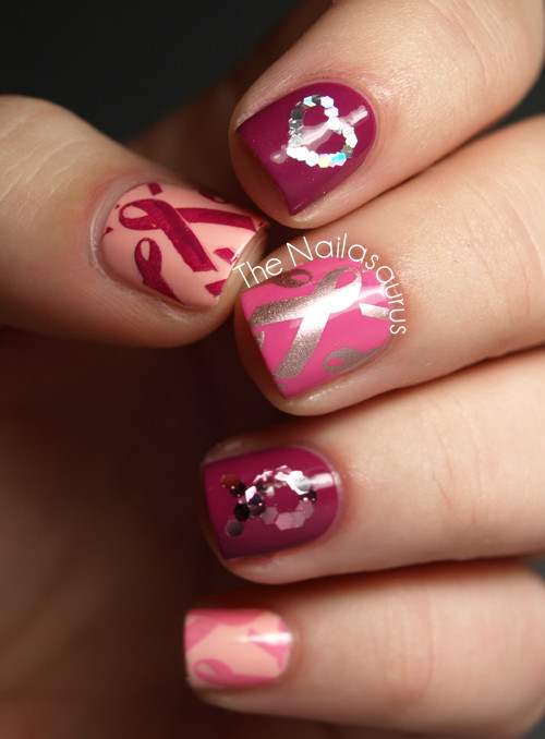Breast Cancer Awareness Nail Designs
 Breast Cancer Awareness Nail Art The Nailasaurus