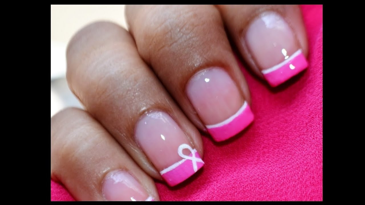 Breast Cancer Awareness Nail Designs
 Breast Cancer Nails Pink Nail Designs Tutorial