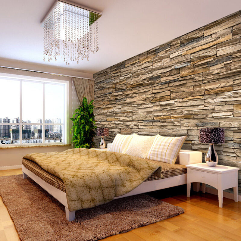 Brick Wallpaper Bedroom
 3D Wallpaper Bedroom Living Mural Roll Modern Faux Brick