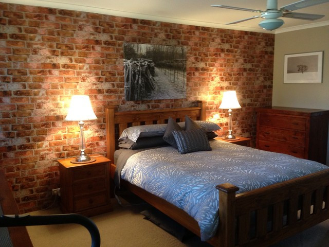 Brick Wallpaper Bedroom
 Brick Wallpaper Accent Wall in Bedroom Rustic Bedroom