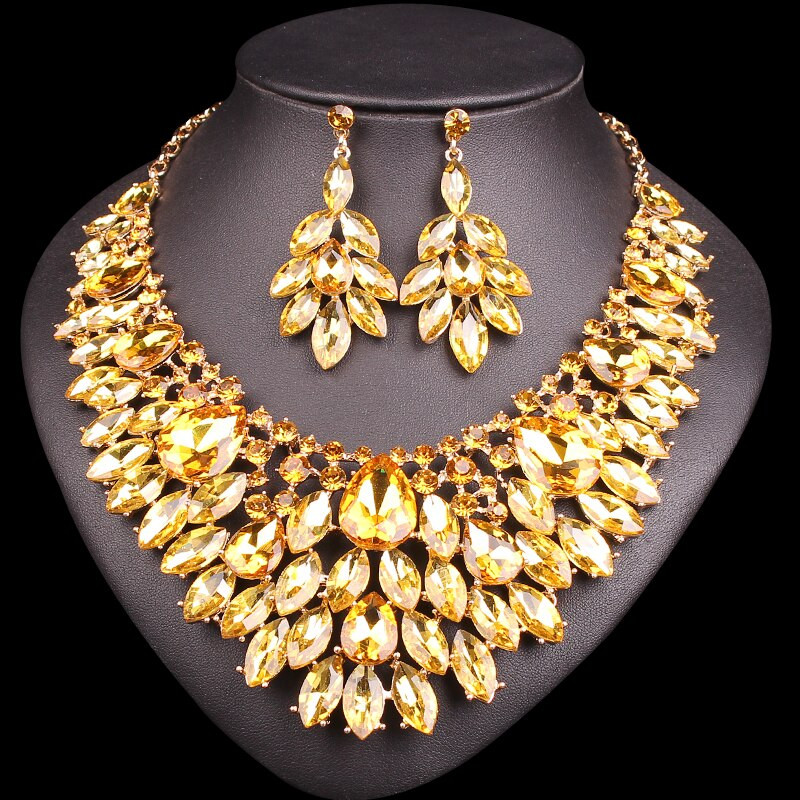 Bridal Party Jewelry Sets
 Aliexpress Buy Bridal Jewelry Sets Crystal Statement
