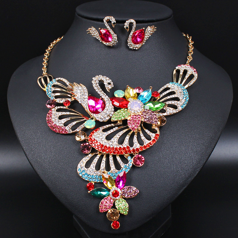 Bridal Party Jewelry Sets
 Aliexpress Buy Luxury Swan Indian Brides Crystal