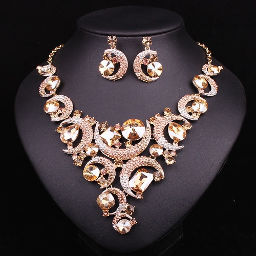 Bridal Party Jewelry Sets
 Fashion Crystal Necklace And Earrings Jewelry Sets Bridal
