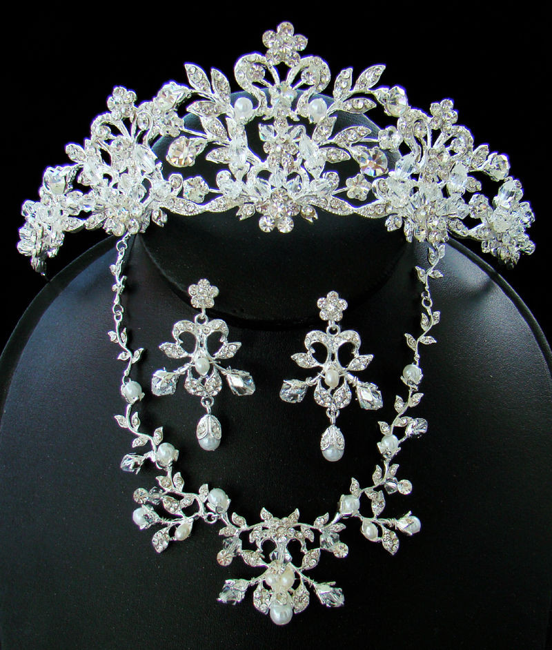 Bridal Party Jewelry Sets
 Stunning Silver Crystal Couture Wedding Bridal Tiara