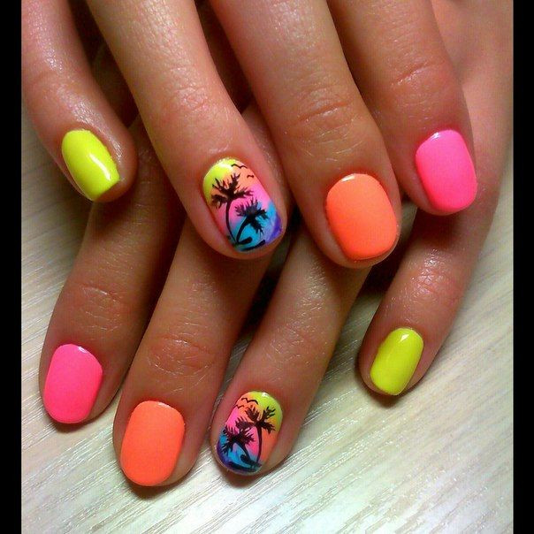 Bright Colored Nail Designs
 The 25 best Summer holiday nails ideas on Pinterest