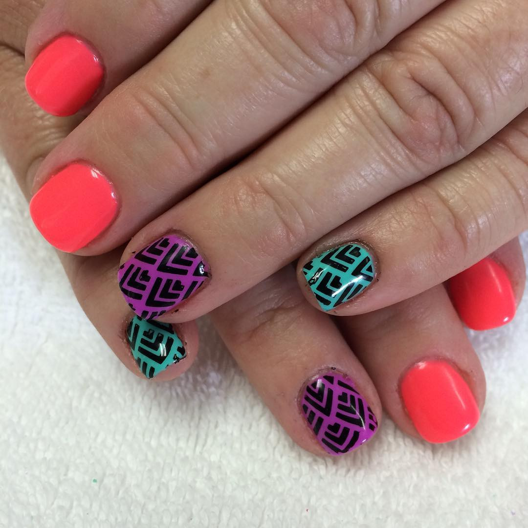 Bright Colored Nail Designs
 Best Summer Acrylic Nail Art Design Ideas For 2016