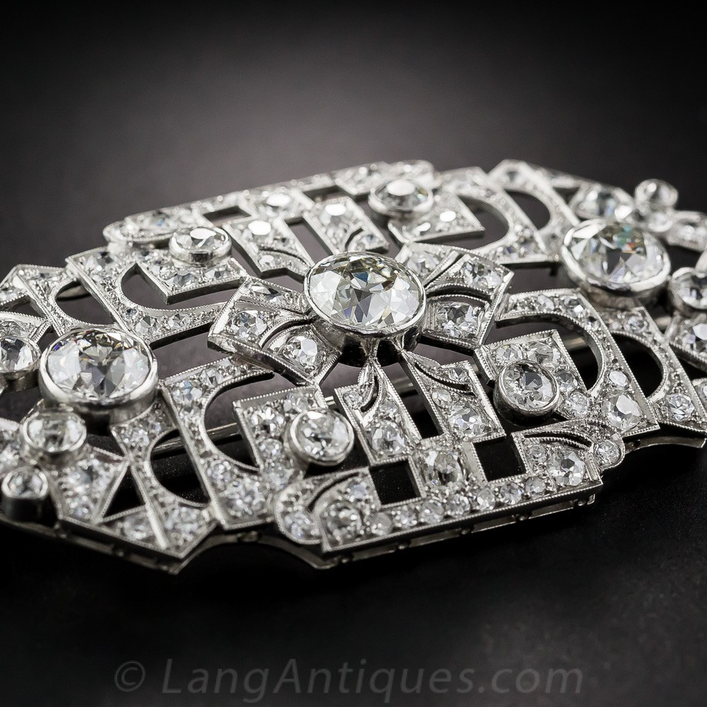 Brooches Art
 Art Deco Diamond and Platinum Brooch