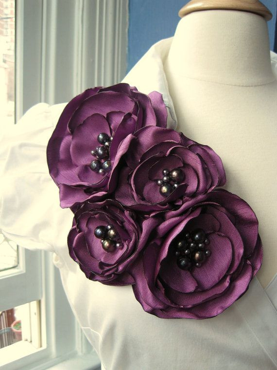 Brooches Corsage
 fabric flower brooch four bloom corsage pin in by