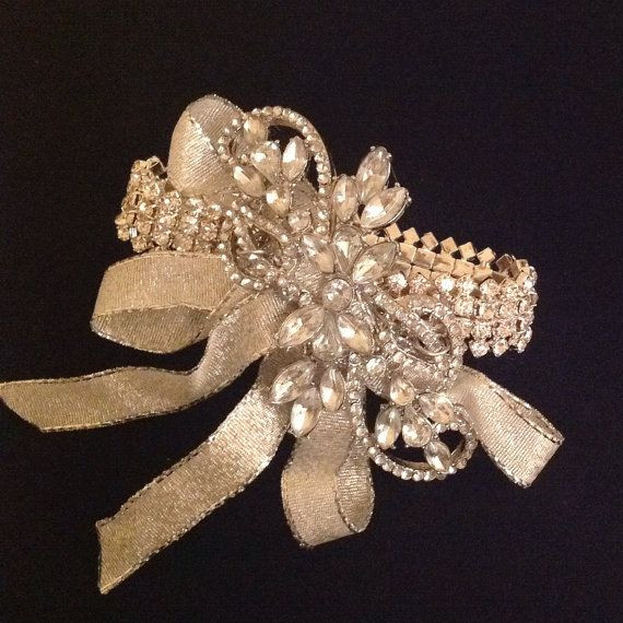 Brooches Corsage
 Rhinestone Brooch Corsage by TheFlowerCo on Etsy