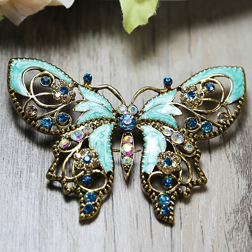 Brooches Vintage
 Vintage Style BLUE Butterfly Wedding Bridal Rhinestone