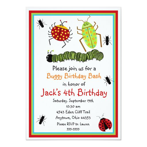 Bug Birthday Invitations
 Bugs Birthday Invitations