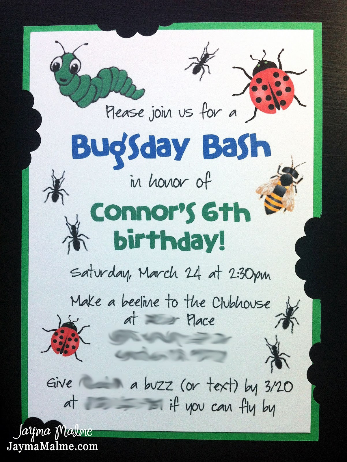 Bug Birthday Invitations
 Playing with Paper Scrapbooks Cards & DIY Using CTMH