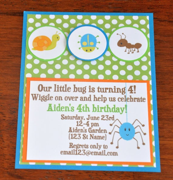 Bug Birthday Invitations
 Items similar to Bug Invitations Insect Invites Bug Party