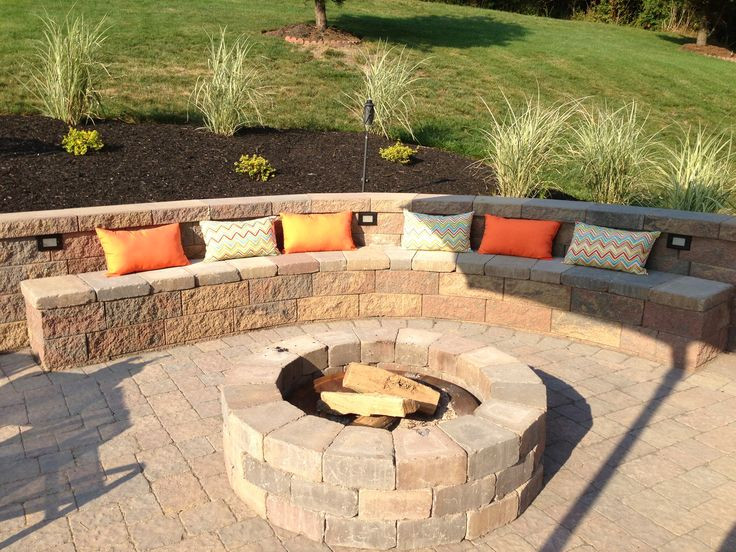 Built In Fire Pit Patio
 Backyard entertaining area Outdoor built in fire pit with