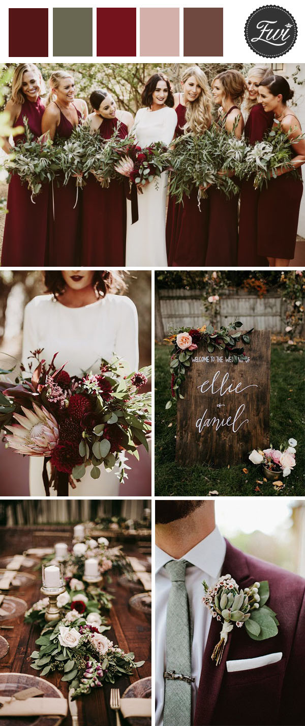 Burgundy Wedding Colors
 50 Refined Burgundy And Marsala Wedding Ideas For Fall