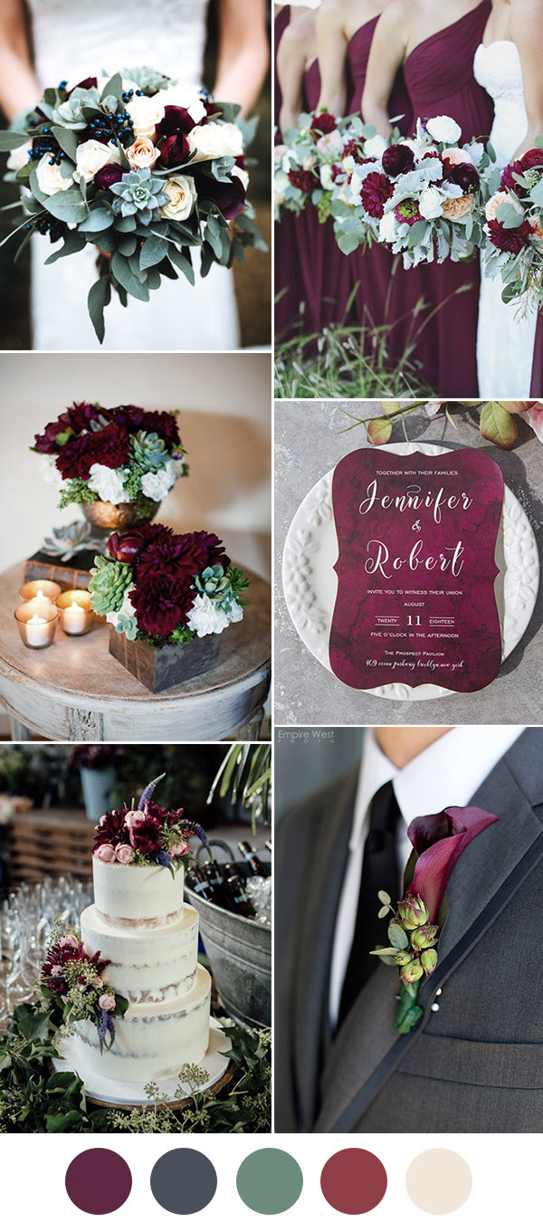 Burgundy Wedding Colors
 8 Beautiful Wedding Color Ideas In Shades of Red Wine and