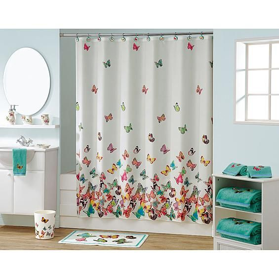 Butterfly Bathroom Decor
 Butterfly bathroom decor from KMart Curtain is $15