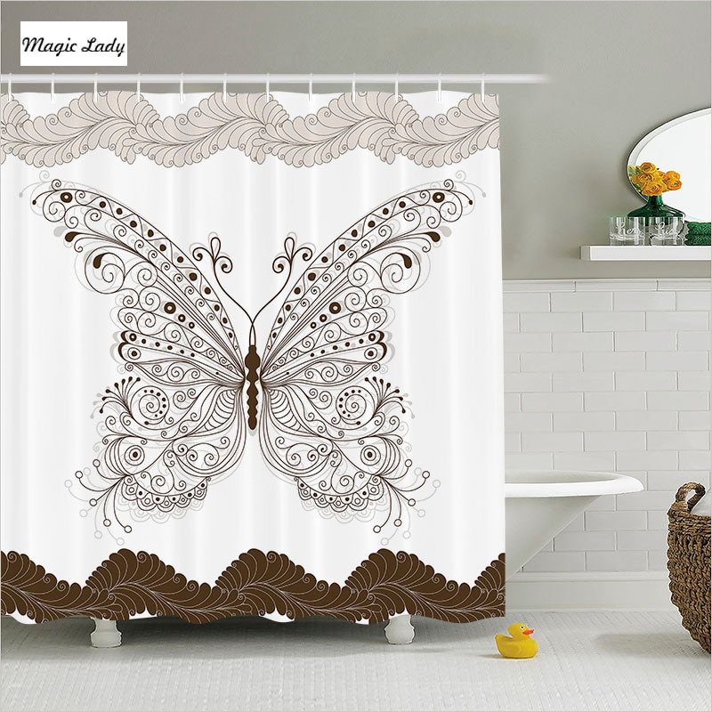 Butterfly Bathroom Decor
 Shower Curtain Butterfly Bathroom Accessories Floral Wings