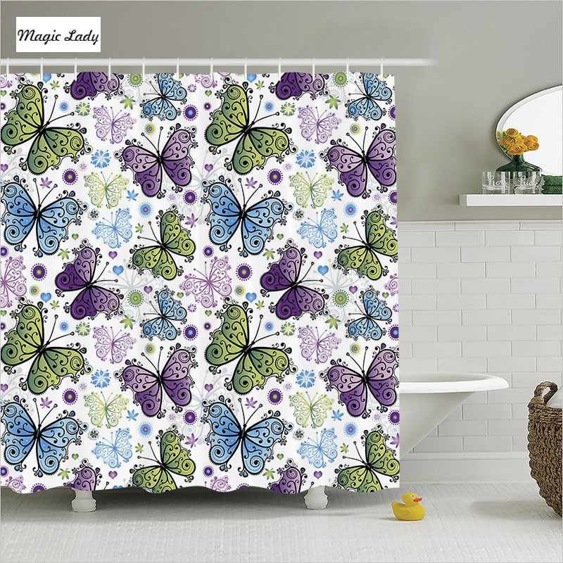 Butterfly Bathroom Decor
 Shower Curtain Butterfly Bathroom Accessories Spring