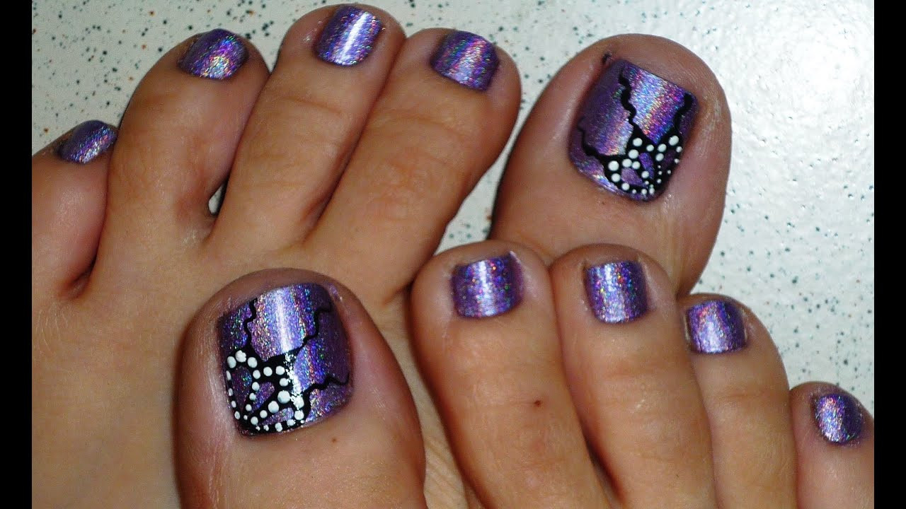 Butterfly Nail Designs
 Butterfly Wings Holographic Toe Nail Design