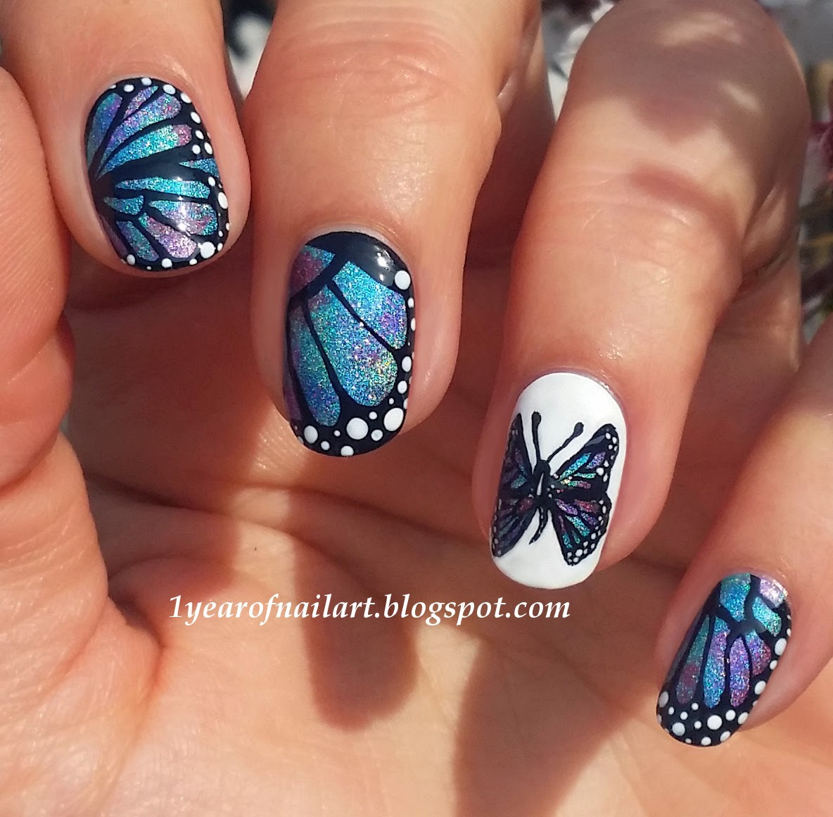 Butterfly Nail Designs
 365 days of nail art Butterfly nails
