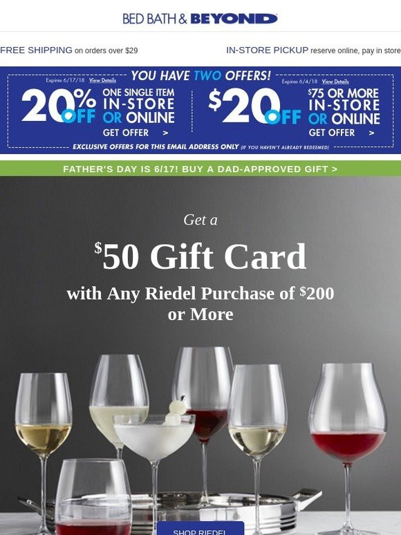Buy Buy Baby Gift Card At Bed Bath And Beyond
 Bed Bath and Beyond Your $20 off $75 coupon Use it or