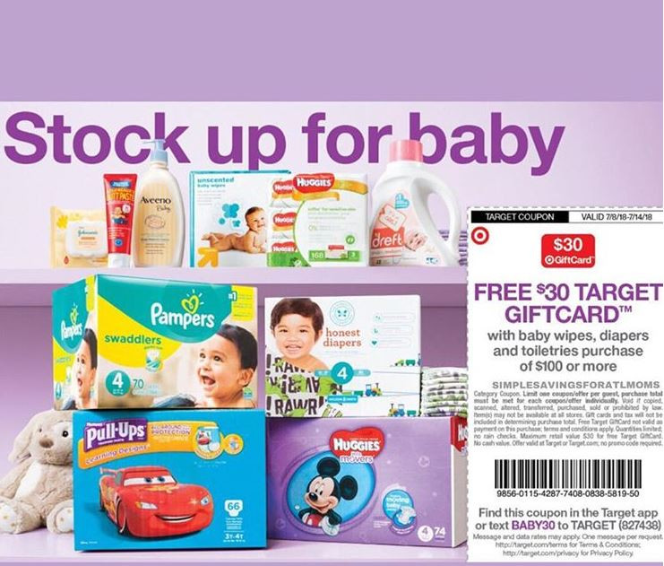 Buy Buy Baby Gift Card
 FREE $30 TARGET GIFT CARD WHEN YOU BUY $100 OR MORE IN