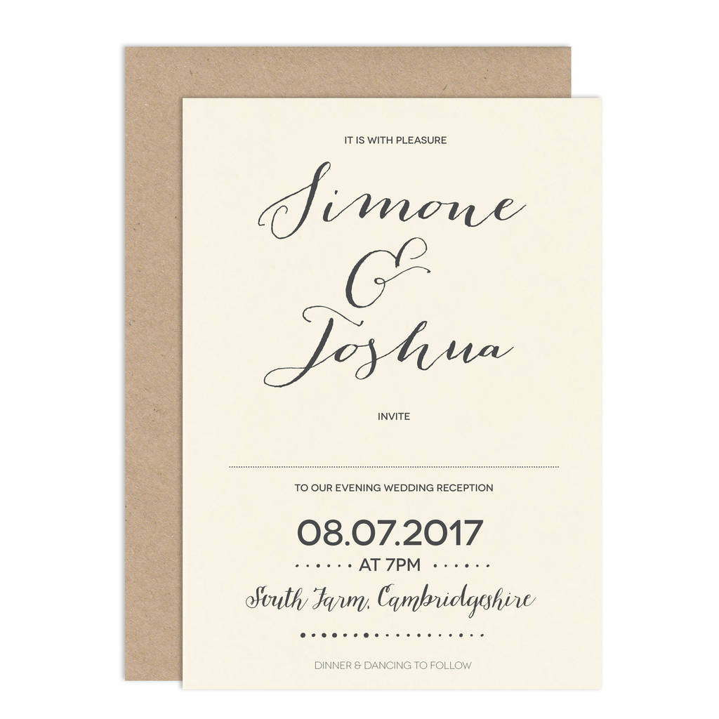 Calligraphy For Wedding Invitations
 modern calligraphy wedding invitation by russet and gray