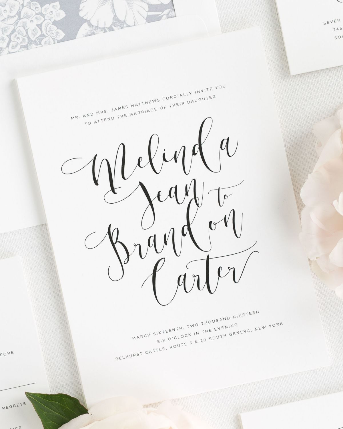 Calligraphy For Wedding Invitations
 Flowing Calligraphy Wedding Invitations Wedding