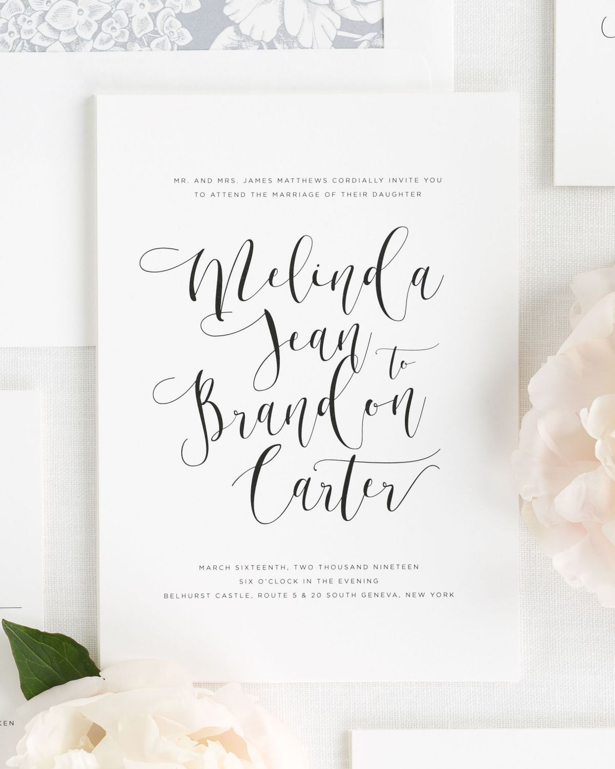 Calligraphy For Wedding Invitations
 Flowing Calligraphy Wedding Invitations Wedding