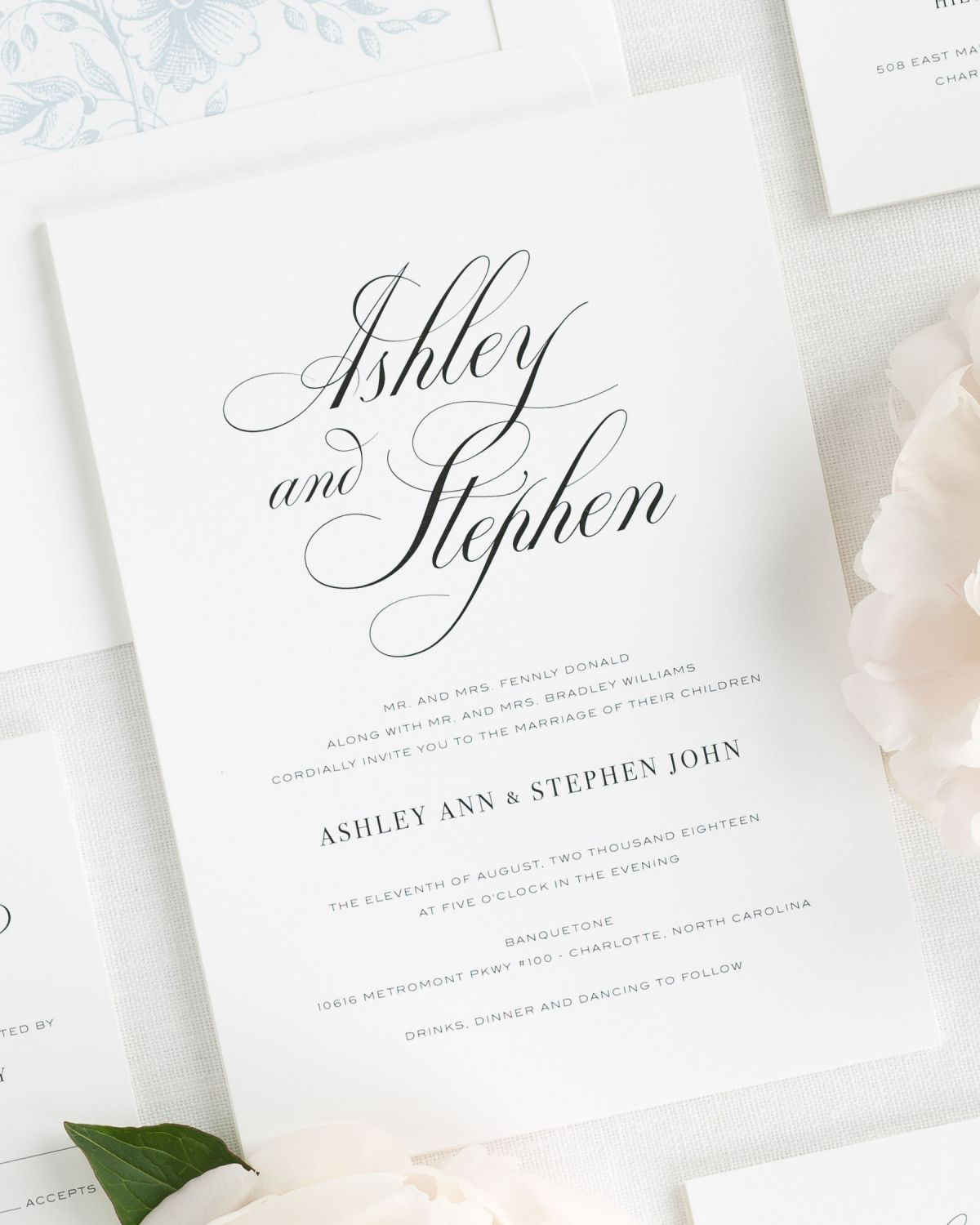 Calligraphy For Wedding Invitations
 Timeless Calligraphy Wedding Invitations Wedding
