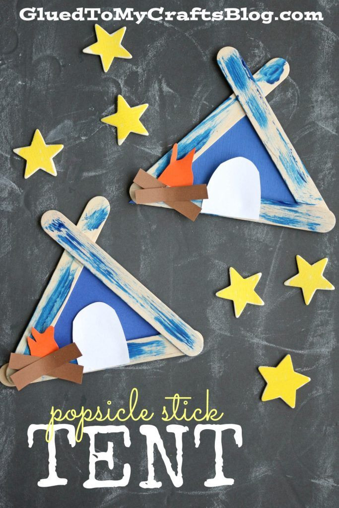 Camping Crafts For Preschoolers
 Popsicle Stick Tent Kid Craft