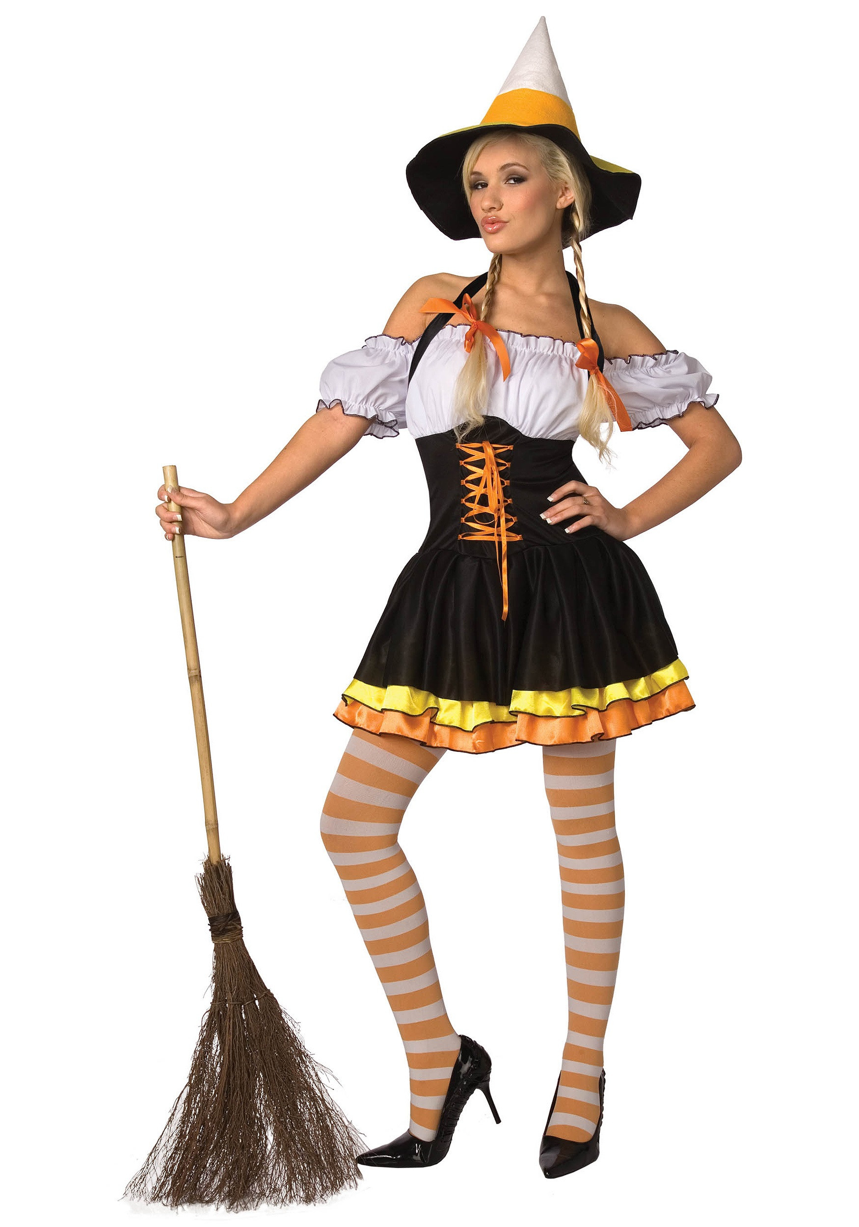 Candy Corn Witch
 Hallow s Eve Women s Orange & Black Witch Costume