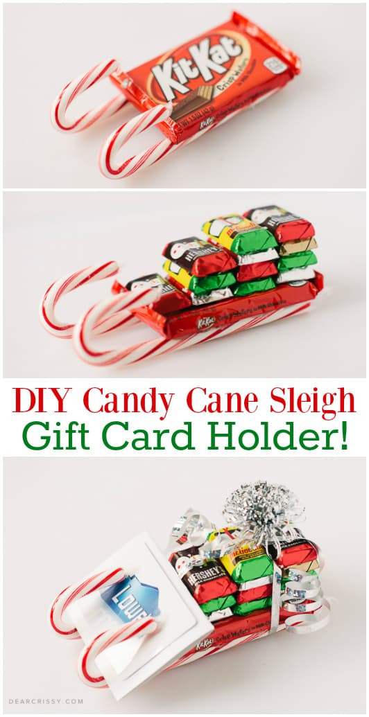 Candy DIY Gifts
 DIY Candy Cane Sleigh Gift Card Holder