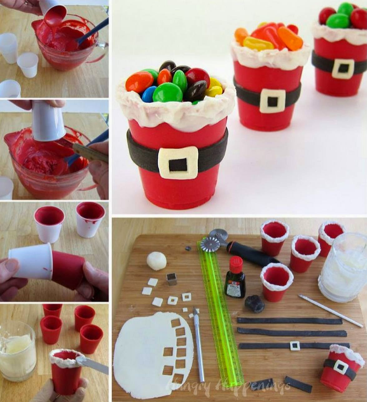 Candy DIY Gifts
 Edible Santa Suit Candy Cups