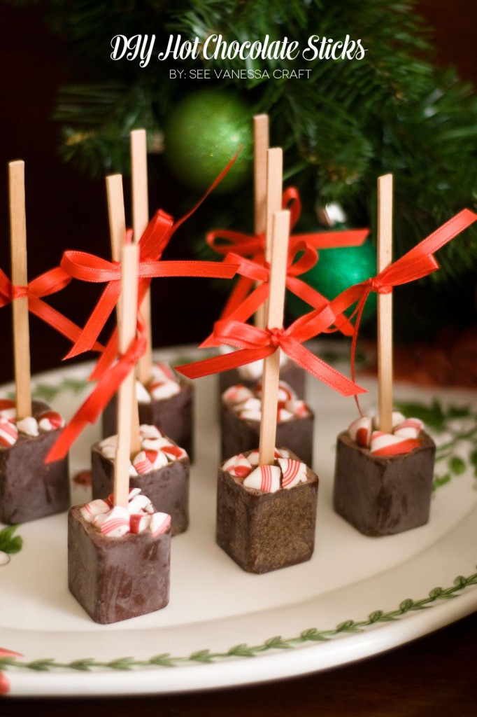 Candy DIY Gifts
 handmade holiday party diy hot chocolate on a stick