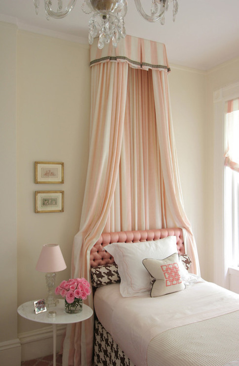 Canopy Girl Bedroom
 Pink Bed Canopy Transitional girl s room Philip