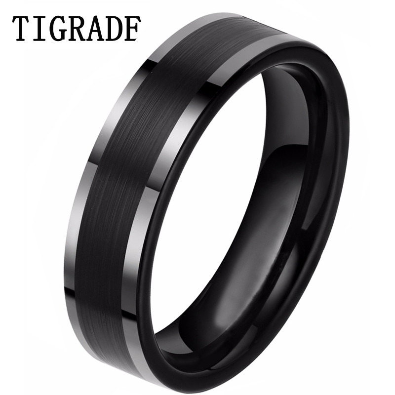 Carbon Fiber Wedding Rings
 6mm Black Tungsten Carbide Ring Carbon Fiber Engagement