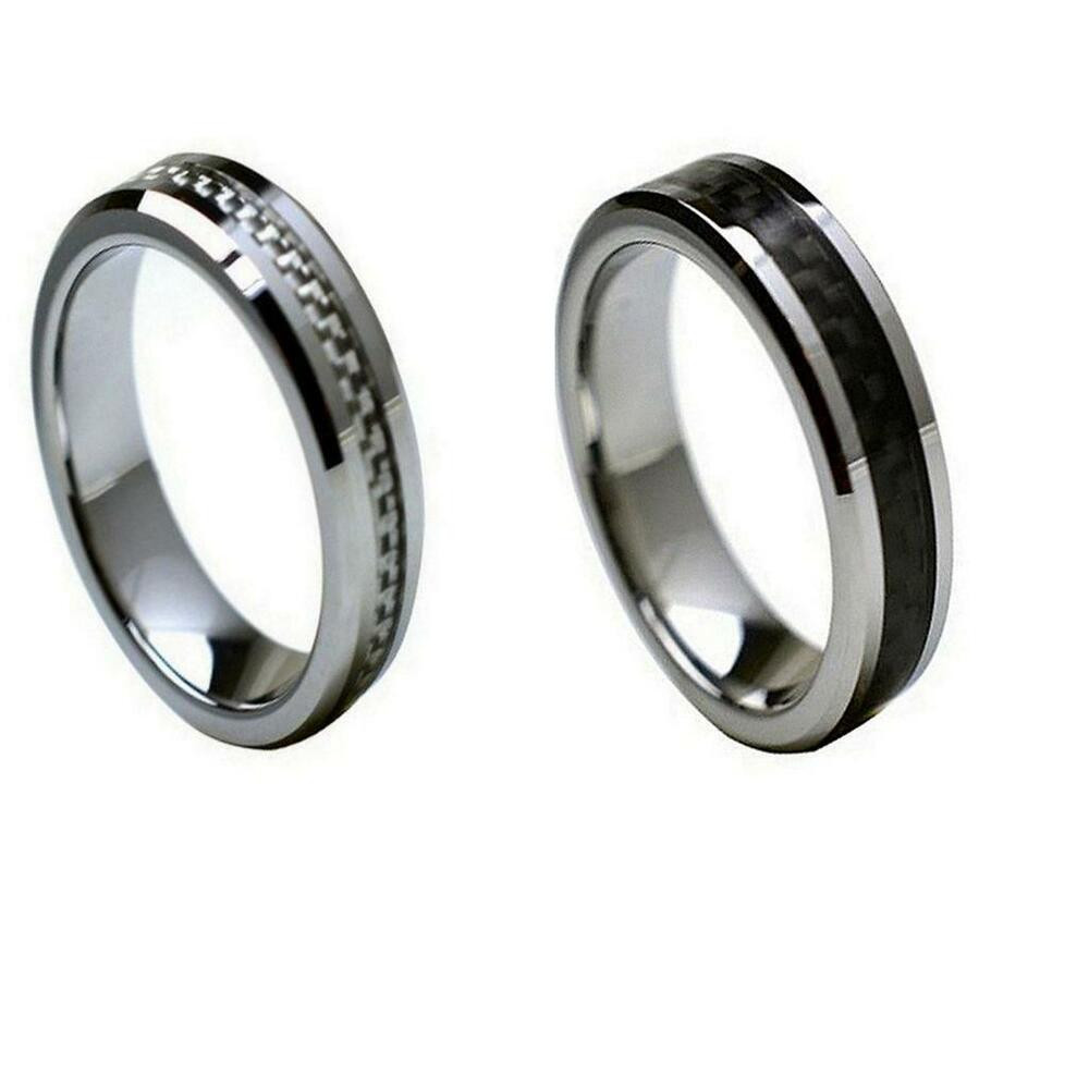 Carbon Fiber Wedding Rings
 Tungsten Carbide White Carbon Fiber Ring Men Engagement