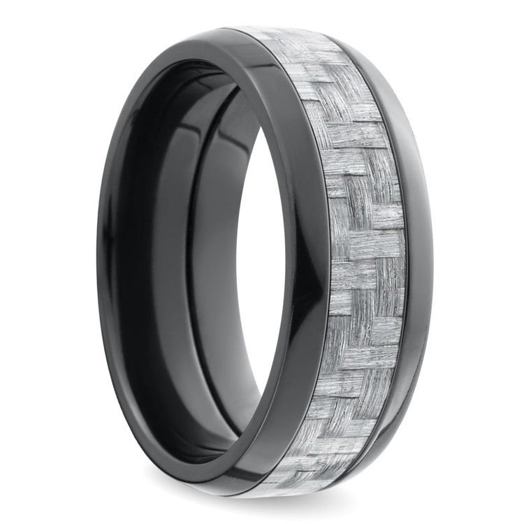 Carbon Fiber Wedding Rings
 Domed Carbon Fiber Men s Wedding Ring in Zirconium