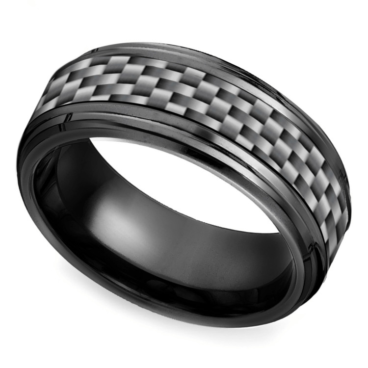 Carbon Fiber Wedding Rings
 Beveled Carbon Fiber Men s Wedding Ring in Black Titanium