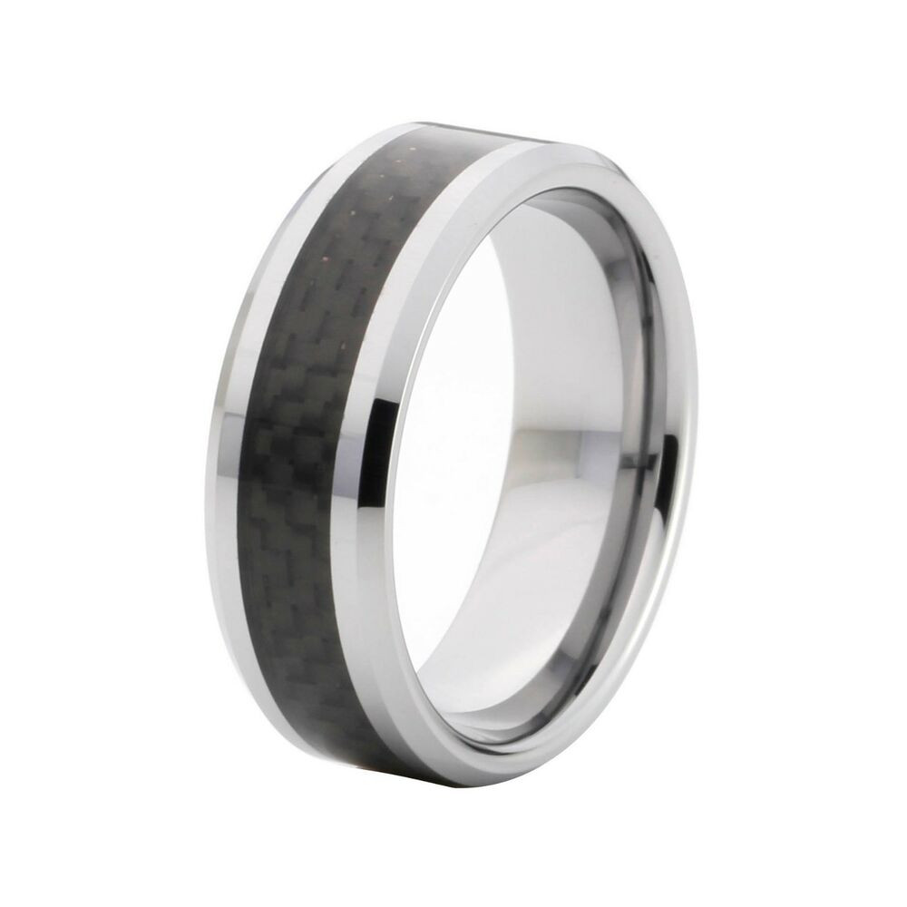 Carbon Fiber Wedding Rings
 Tungsten & Carbon Fiber Ring Wedding Band 8mm Men s