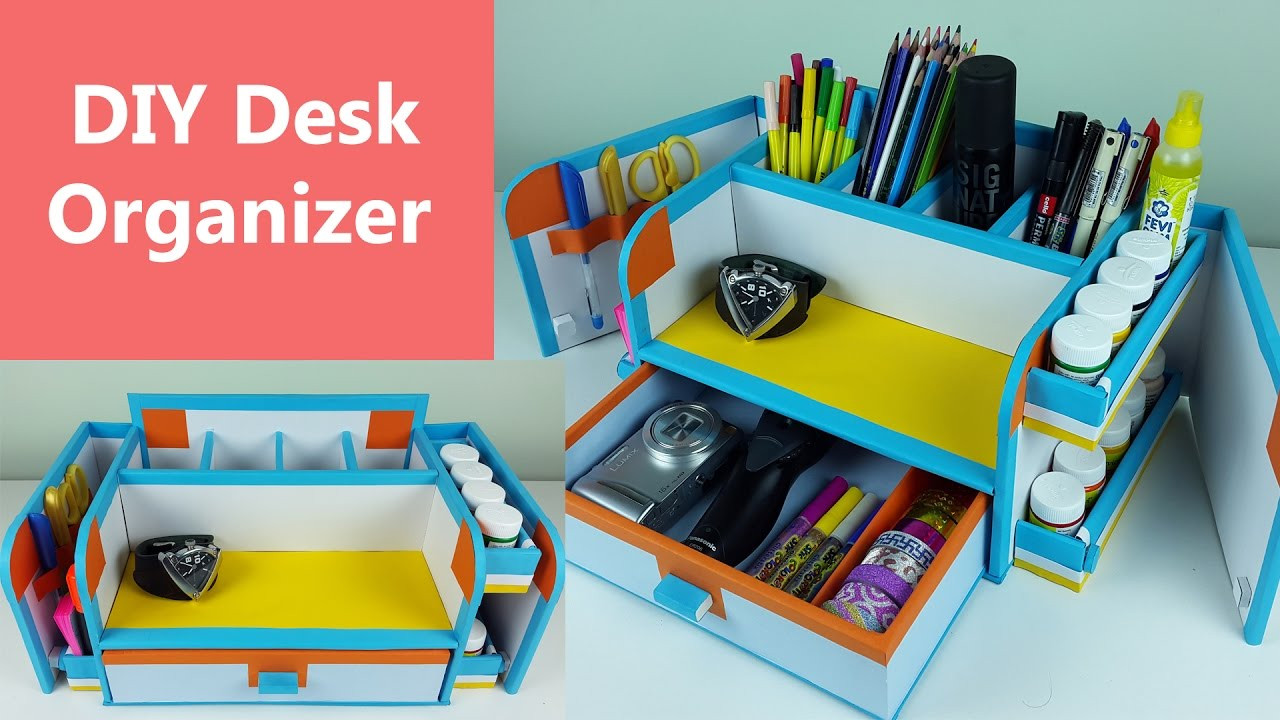 Cardboard Organizer DIY
 A stylish and pact DIY desk organizer drawer organizer