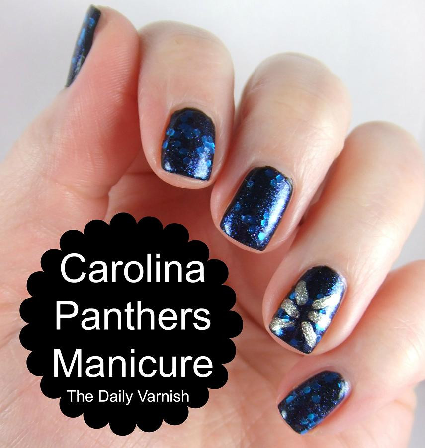 Carolina Panthers Nail Designs
 Nail Art Carolina Panthers – The Daily Varnish