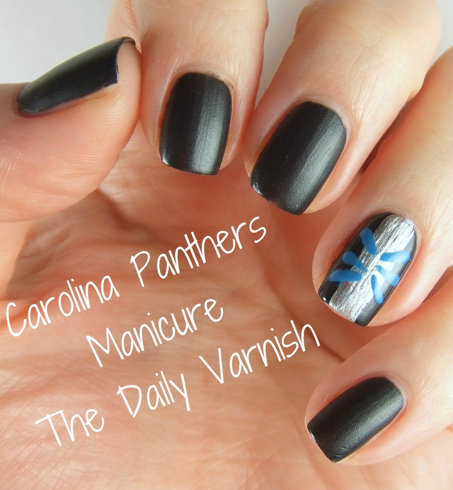 Carolina Panthers Nail Designs
 Carolina Panthers Manicure – The Daily Varnish