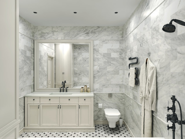 Carrara Marble Tile Bathroom
 Carrara Marble Tile White Bathroom Design Ideas Modern