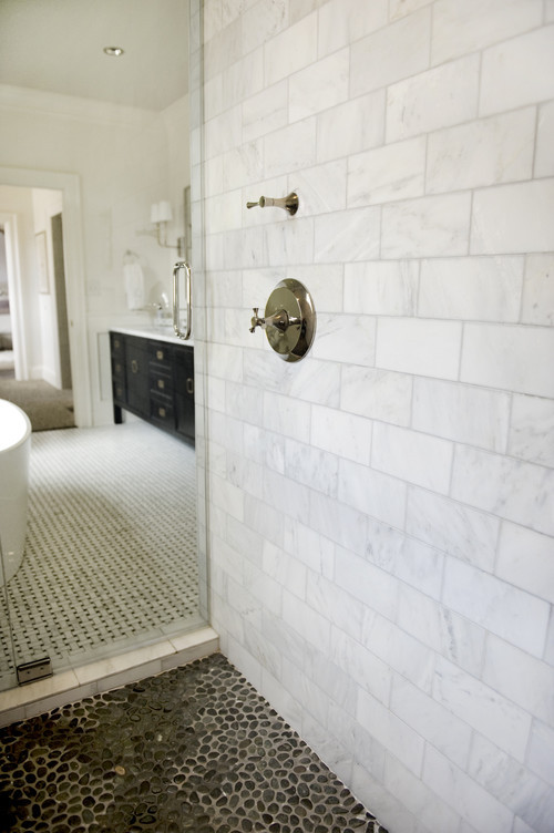 Carrara Marble Tile Bathroom
 Is the shower walls carrara marble what size marble tiles