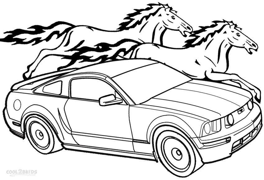 Cars Coloring Pages For Boys
 Printable Mustang Coloring Pages For Kids