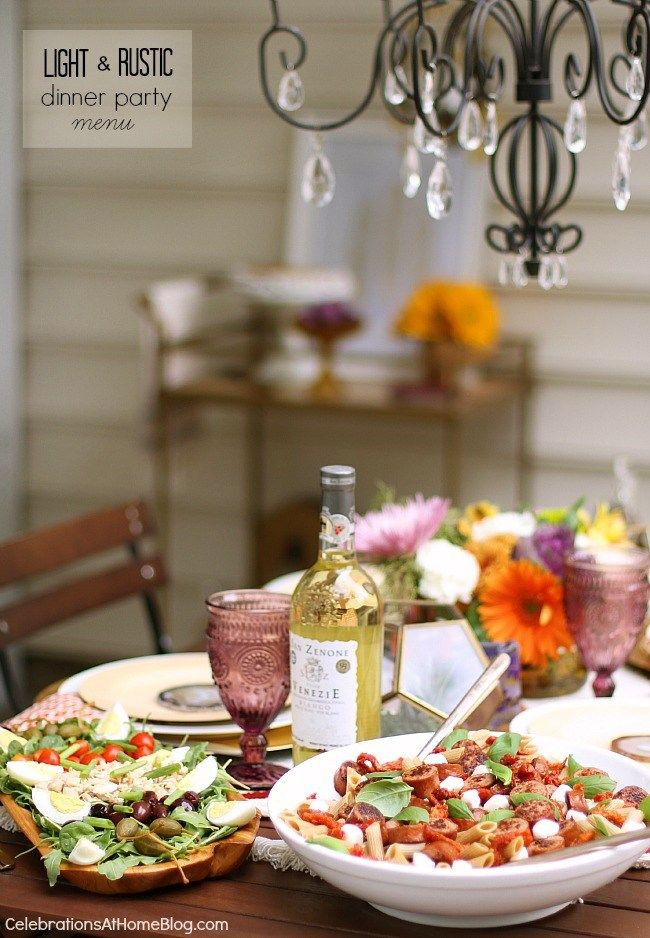 Casual Dinner Party Ideas
 Light & Rustic Dinner Party Menu