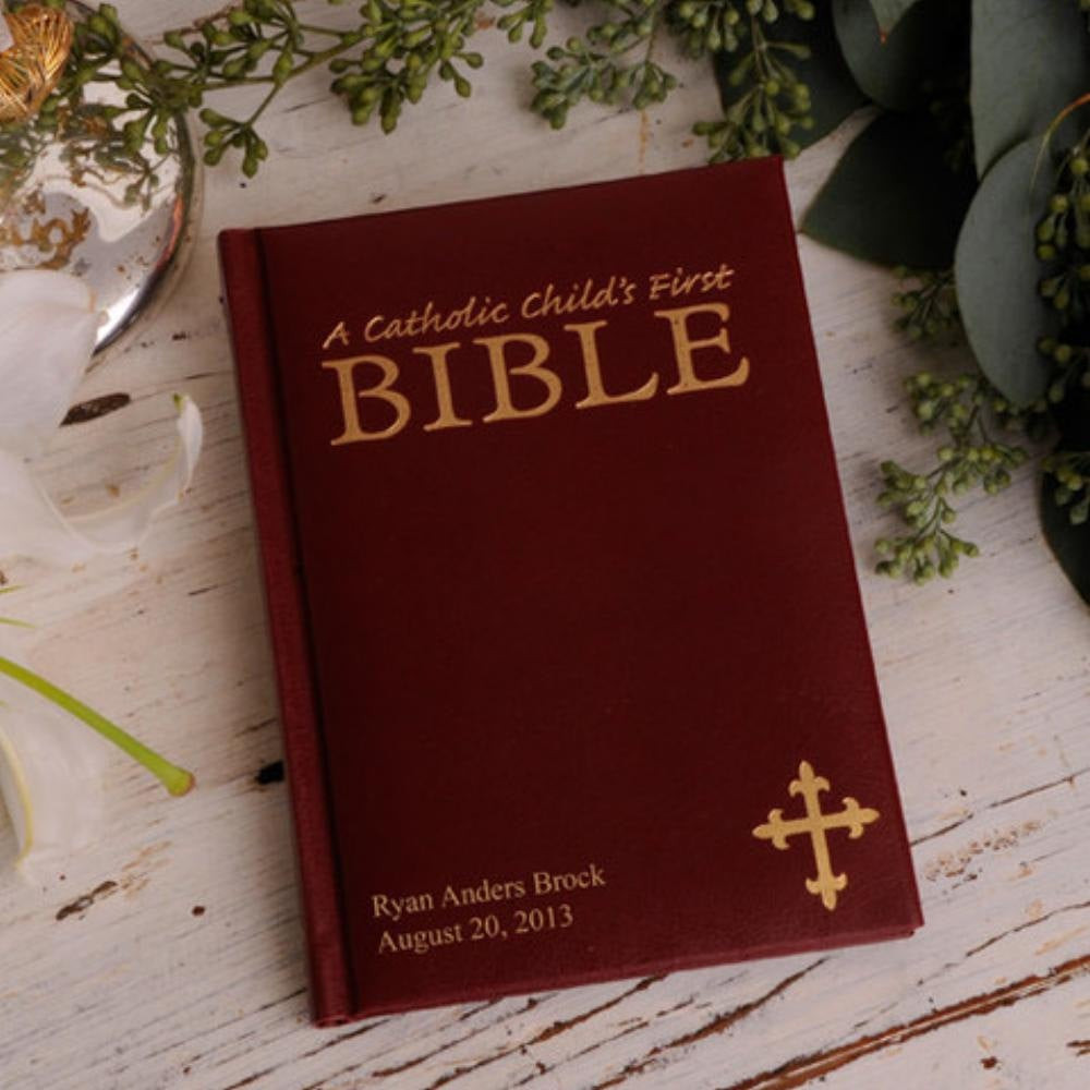 Catholic Child Gift
 Personalized bible catholic childrens first monogrammed